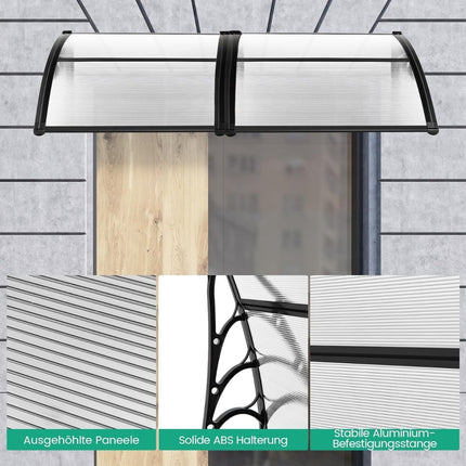 Door Canopy, 102 x 99 cm, Polycarbonate & Aluminum