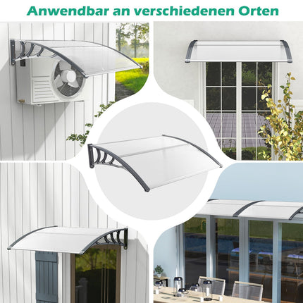 Door Canopy 122x99 cm – Grey/Silver, Weather Resistant