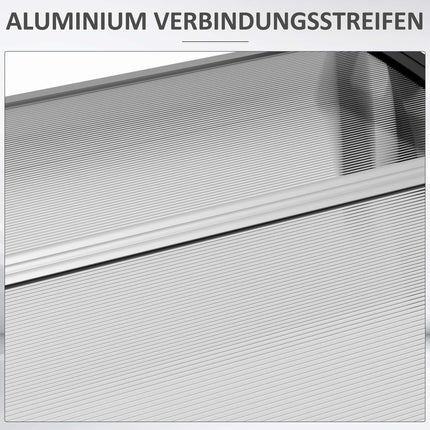 Door Canopy – Polycarbonate, Aluminum, 110x60 cm, Gray