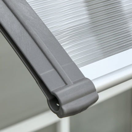 Door Canopy – Polycarbonate, Aluminum, 110x60 cm, Gray