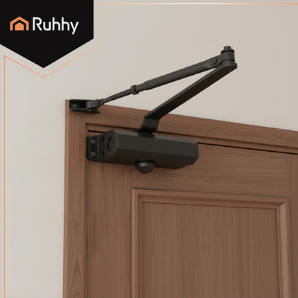 Door Closer Black, 40-65kg, Adjustable Speed