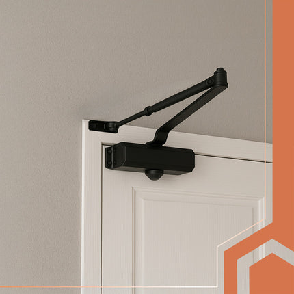 Door Closer Black, 40-65kg, Adjustable Speed