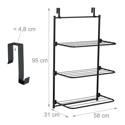 Door Hanging Laundry Drying Rack, Foldable Iron Design