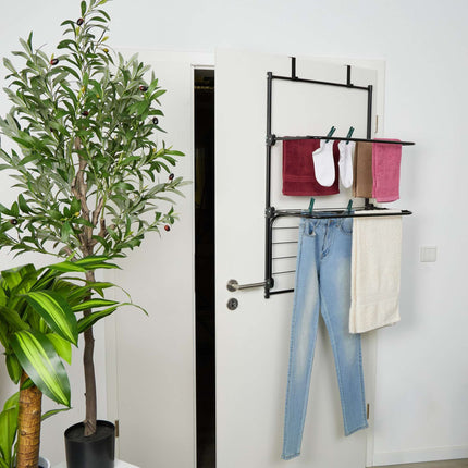Door Hanging Laundry Drying Rack, Foldable Iron Design