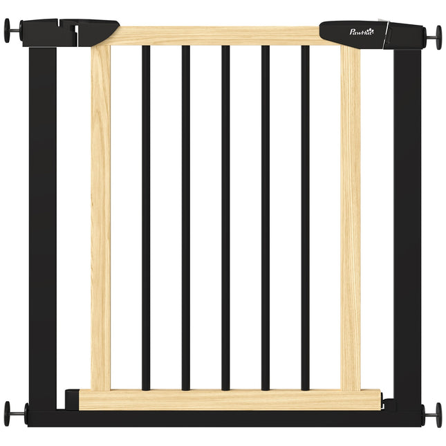 Dog gate with automatic closing door, 75-82 cm, no drill