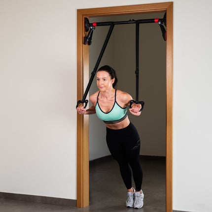 Door Pull-Up Bar with Rings, Adjustable Fitness Equipment