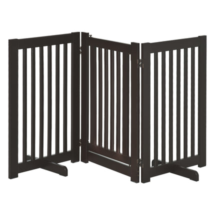 Adjustable wooden dog gate, freestanding and foldable