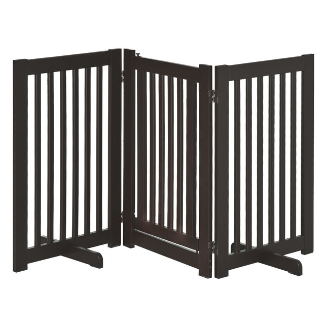 Adjustable wooden dog gate, freestanding and foldable
