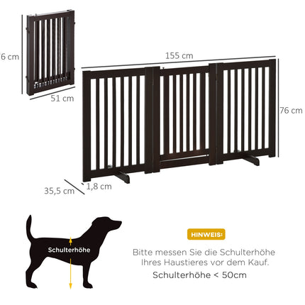 Adjustable wooden dog gate, freestanding and foldable