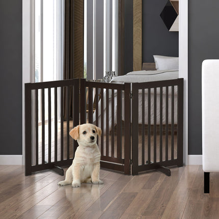 Adjustable wooden dog gate, freestanding and foldable