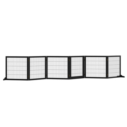 Dog Gate - Folding safety barrier, Pine & Metal, 432x36x70 cm