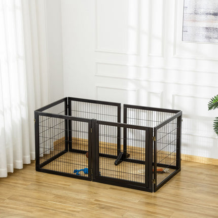 Dog Gate - Folding safety barrier, Pine & Metal, 432x36x70 cm