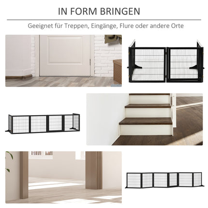 Dog Gate - Folding safety barrier, Pine & Metal, 432x36x70 cm