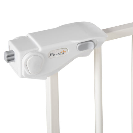 Adjustable Metal Pet Gate - White, No Drill, 3 Extensions