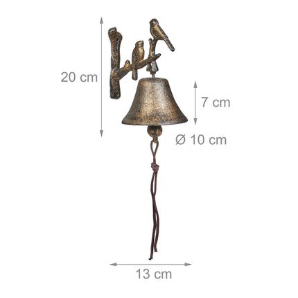 Door bell cast iron birds