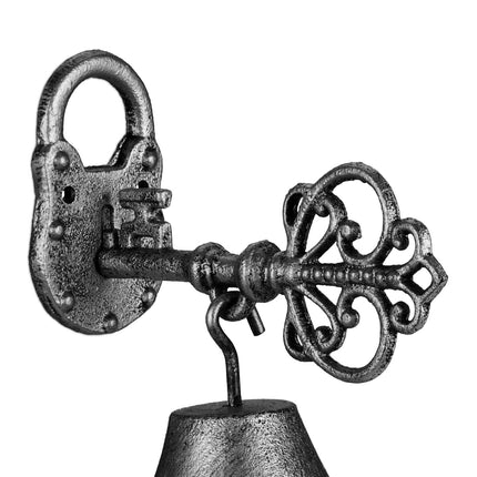 Door bell in cast iron "Key" silver