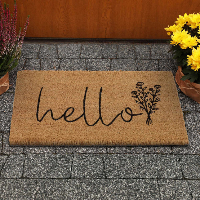 Doormat "Hello" in coconut