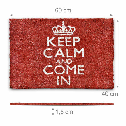 Door mat "Keep calm and come in" red