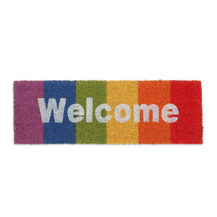Doormat "Welcome" with rainbow and coconut