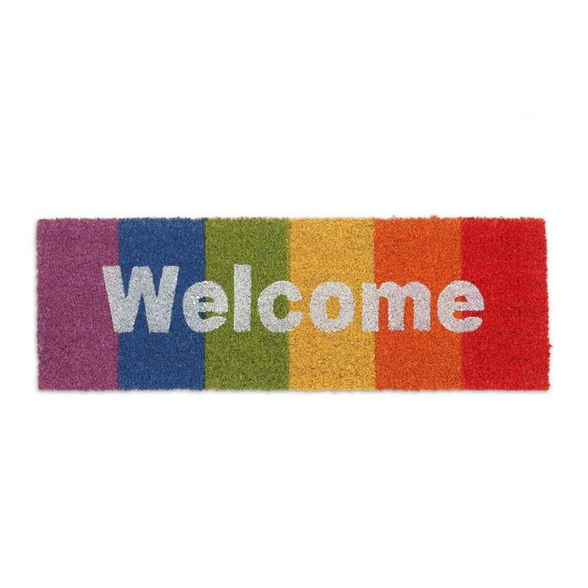 Doormat "Welcome" with rainbow and coconut