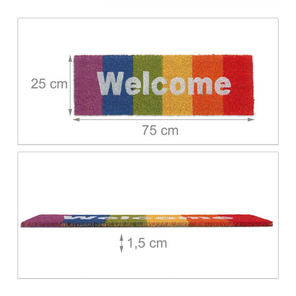 Doormat "Welcome" with rainbow and coconut