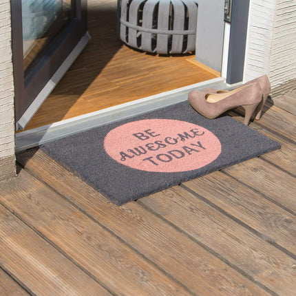 Door mat coconut fiber "Be awesome today"