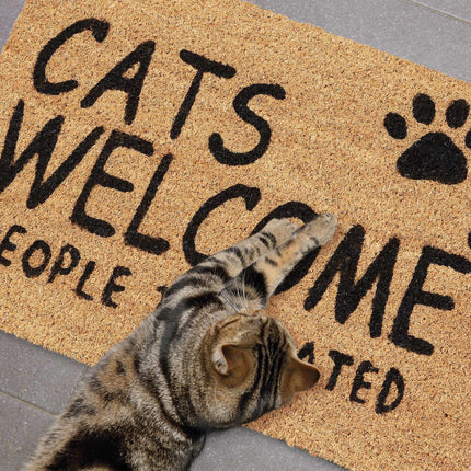 Door mat coconut fiber Cats Welcome