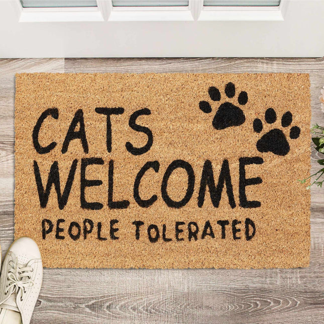 Door mat coconut fiber Cats Welcome