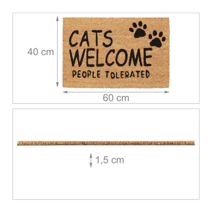 Door mat coconut fiber Cats Welcome