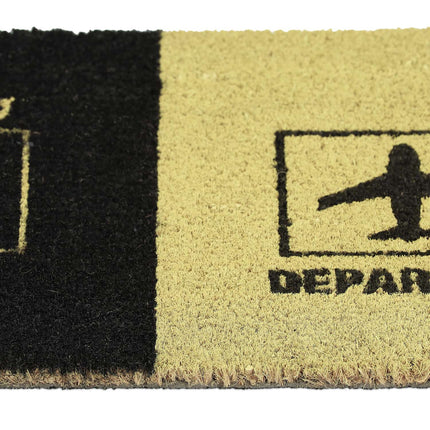 Doormat coconut fiber "Departure/Arrival"