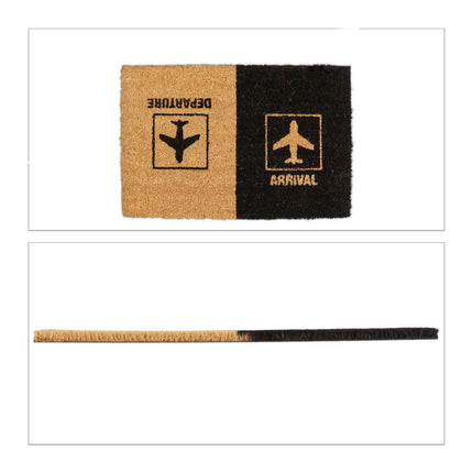 Doormat coconut fiber "Departure/Arrival"