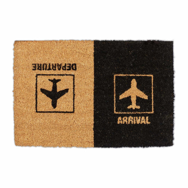Doormat coconut fiber "Departure/Arrival"