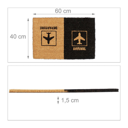 Doormat coconut fiber "Departure/Arrival"