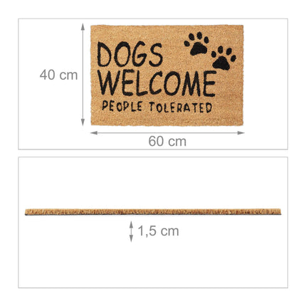 Door mat coconut fiber Dogs Welcome