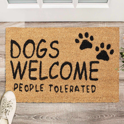 Door mat coconut fiber Dogs Welcome