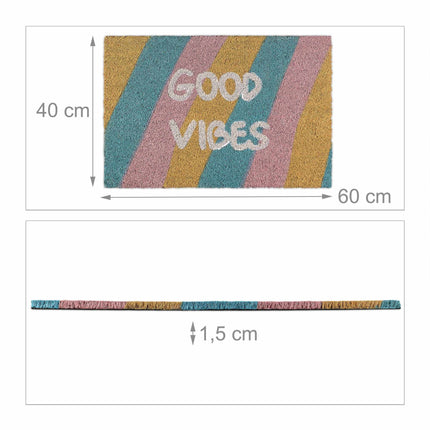 Door mat coconut fiber "Good vibes"