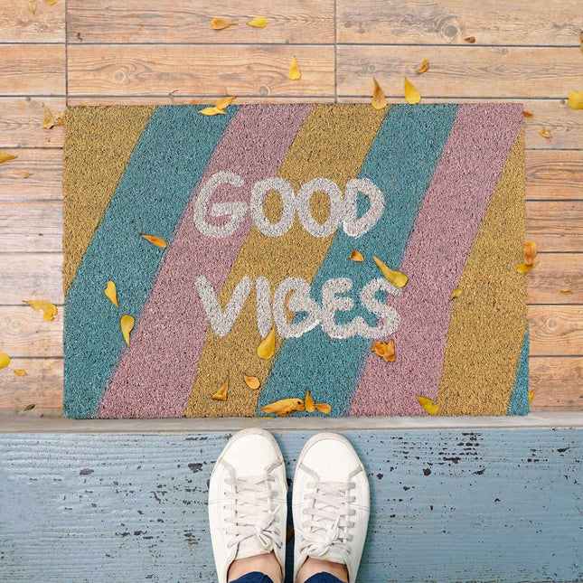 Door mat coconut fiber "Good vibes"