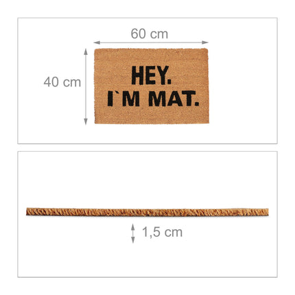 Doormat coconut fiber "Hey. I'm Food”