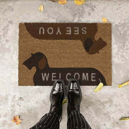 Door mat coconut fiber "Welcome/See You"