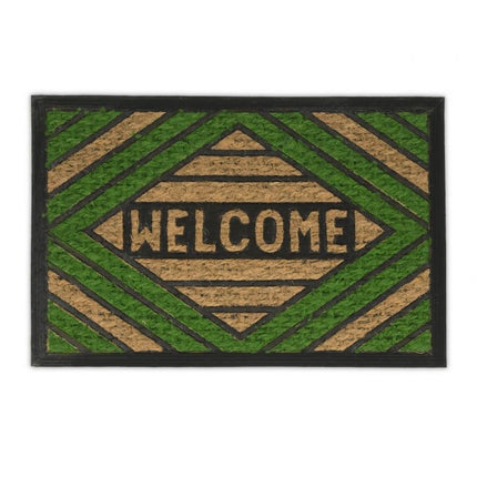 Door mat coconut fiber "Welcome" green