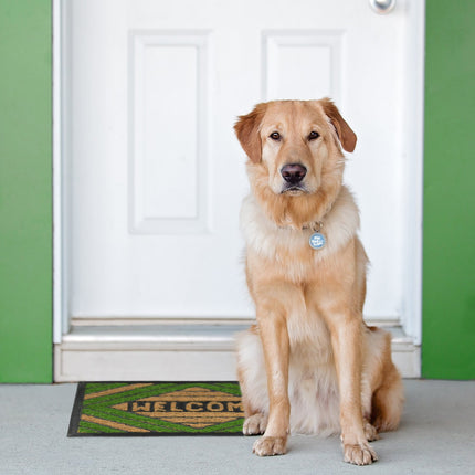 Door mat coconut fiber "Welcome" green
