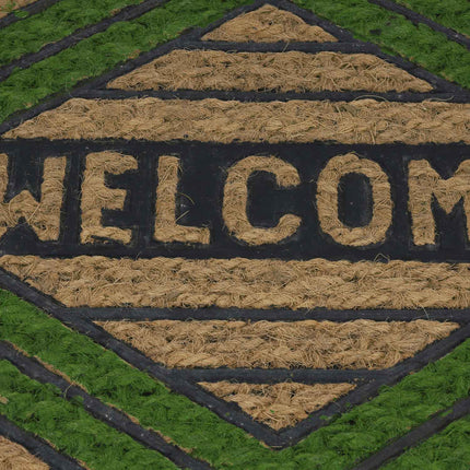 Door mat coconut fiber "Welcome" green