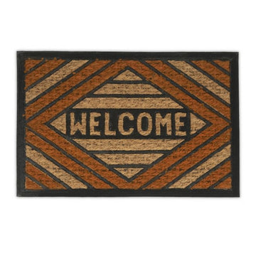 Door mat coconut fiber "Welcome" orange