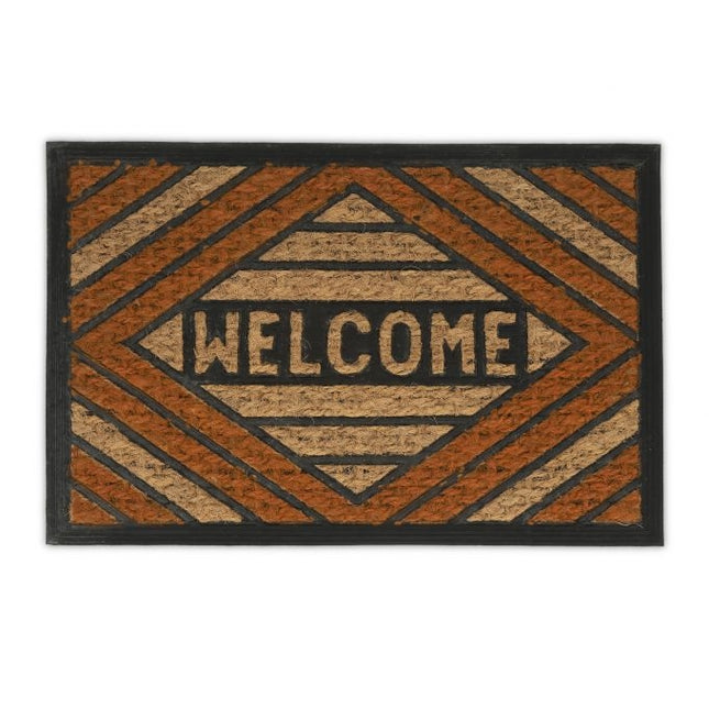 Door mat coconut fiber "Welcome" orange