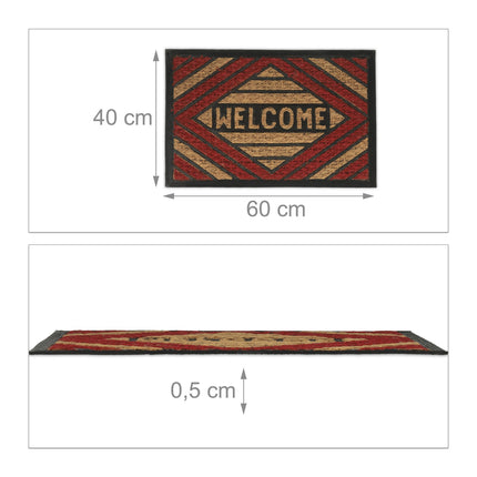 Door mat coconut fiber "Welcome" red