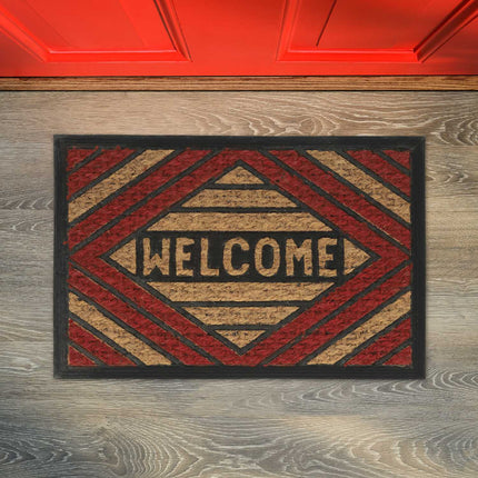 Door mat coconut fiber "Welcome" red