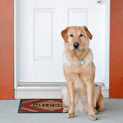 Door mat coconut fiber "Welcome" red
