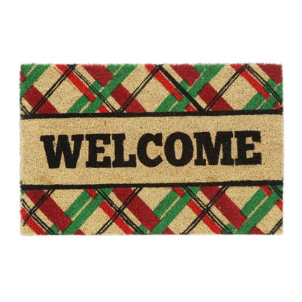 Door mat coconut fiber "Welcome" with squares