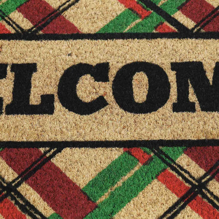Door mat coconut fiber "Welcome" with squares