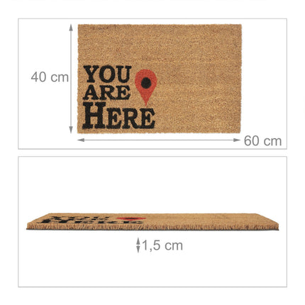 Door mat coconut fiber "You Are Here"